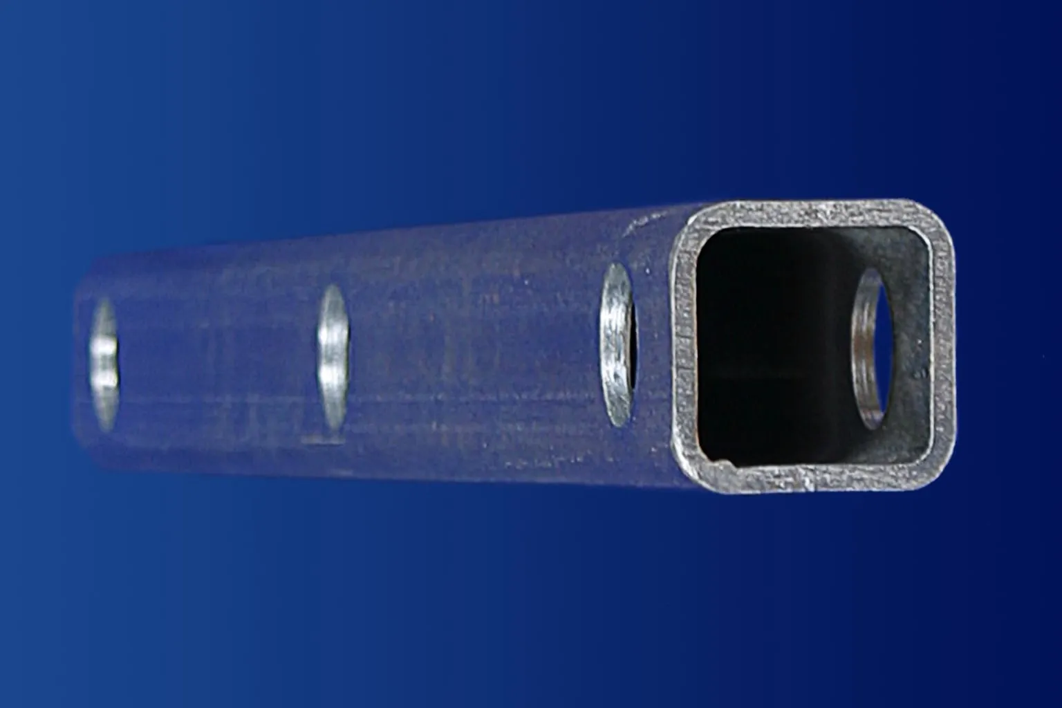 A 3 ft steel stake bar with pin holes.